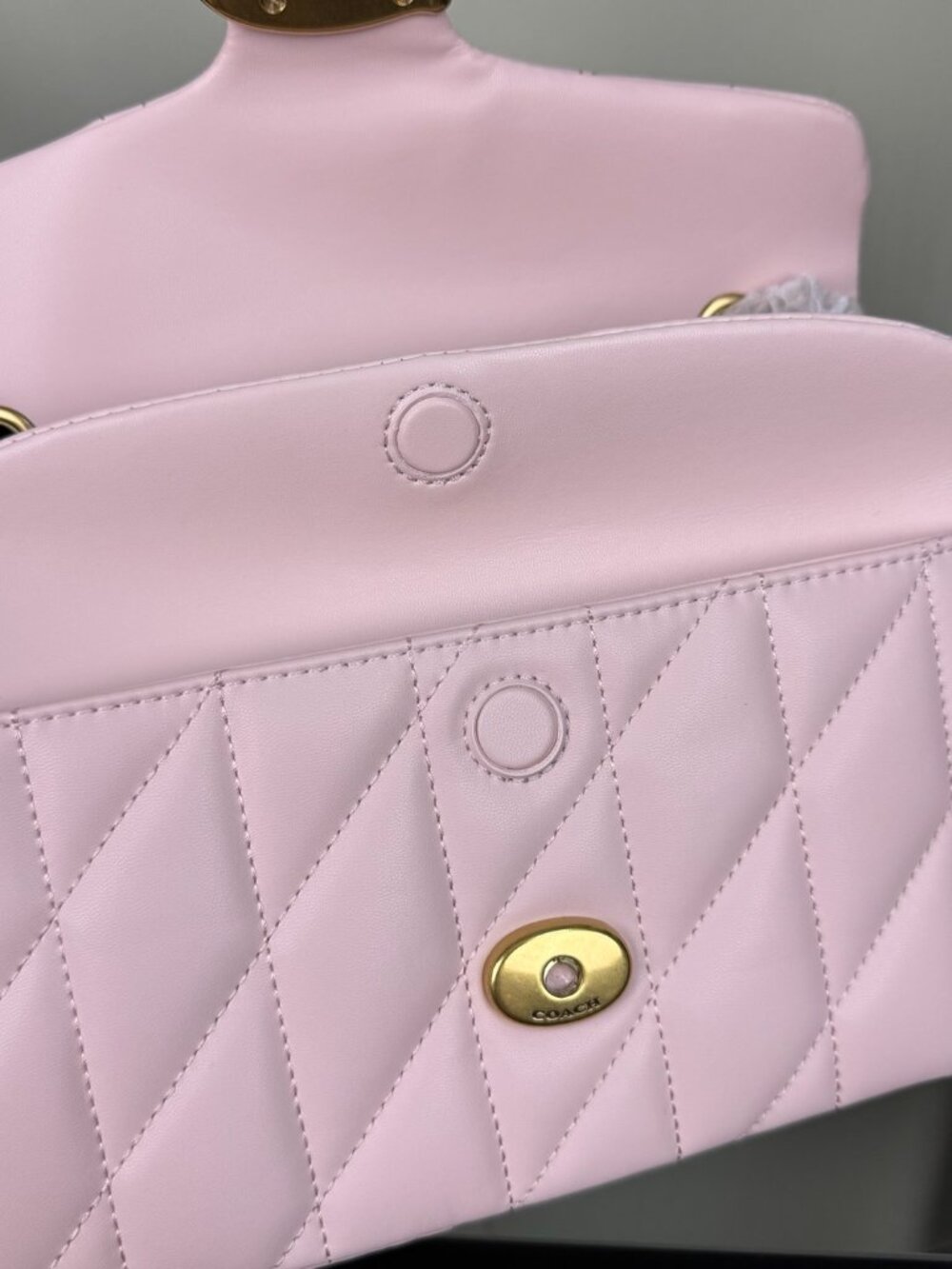 Coach Tabby Shoulder Bag 26 With Pillow Quilting in Brass Flower Pink - Picture 5 of 6